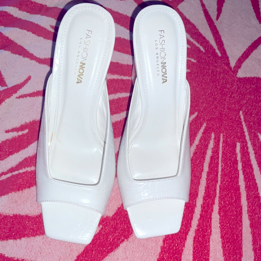 Fashion Nova White mules